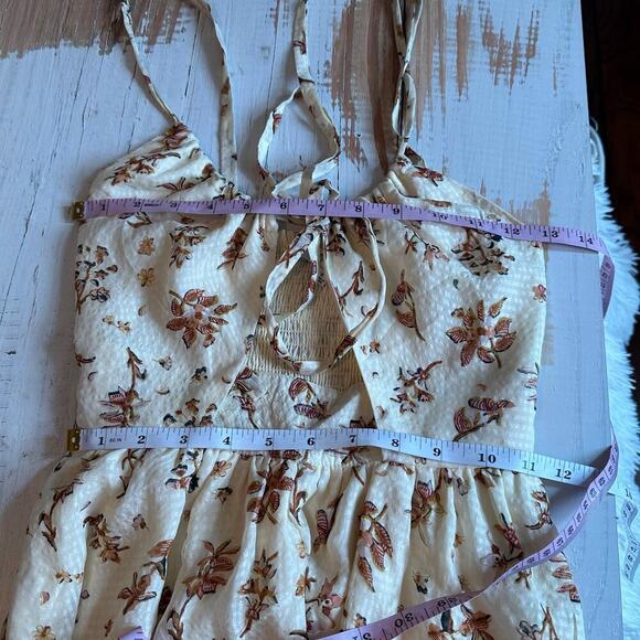 Madewell Soren 100% Silk Cutout Floral Midi Dress Size 0 - Picture 9 of 11